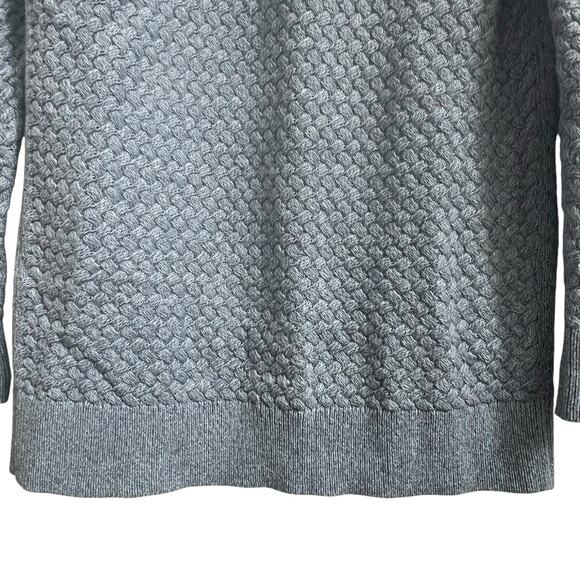 LL Bean Blue Textured Basketweave Open Front Cardigan Size S Sweater - Picture 8 of 11